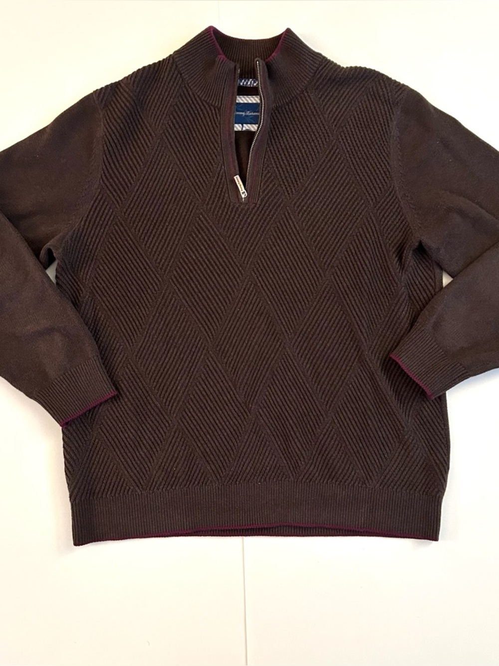 Tommy Bahama Cashmere and Cotton Blend Quarter-Zip Sweater - Size L - Mens